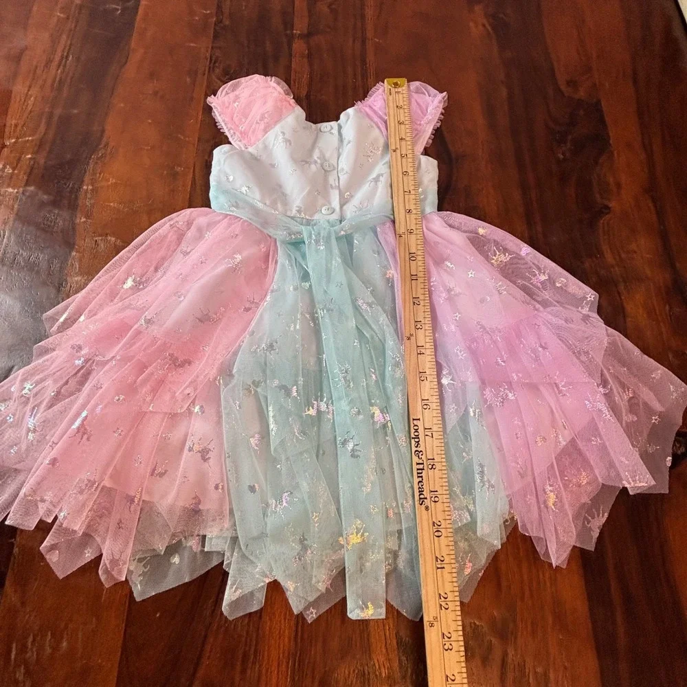 Jona Michelle Kids 2T Pastel‎ Rainbow Unicorn Tulle Party Dress CO7324 Pink Blue